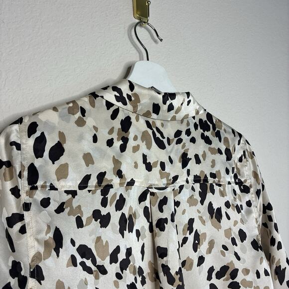 Rails Rebel Abstract Animal Print Silk Button Up Blouse S - Picture 9 of 11